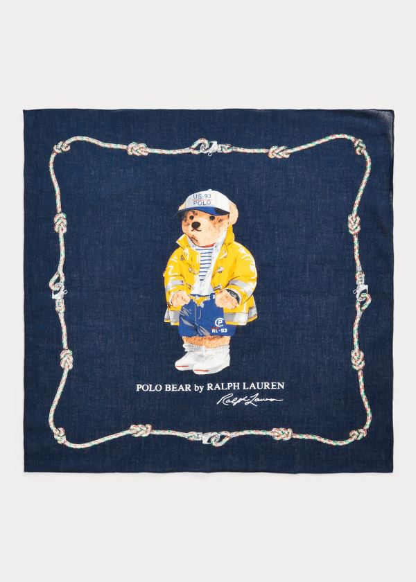 Polo Ralph Lauren Nautical Bear Cotton Bandana Dame Danmark (WVOQY5042)